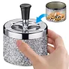 Push Down Ashtray Windproof Spinning Ashtray Desktop Ashtray for Home Office Car