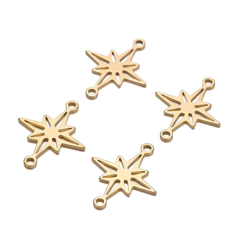 20 PCS/Package 14*18MM 304 Stainless Steel Hexagram Pendant