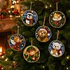 6pcs/set DIY Diamond Special Shape Pearl Art Hanging Wooden Christmas Tree Ornament Kit