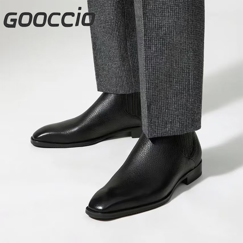 TF196 Deerskin Dress Boots/Chelsea Boots For Men  GOOCCIO   