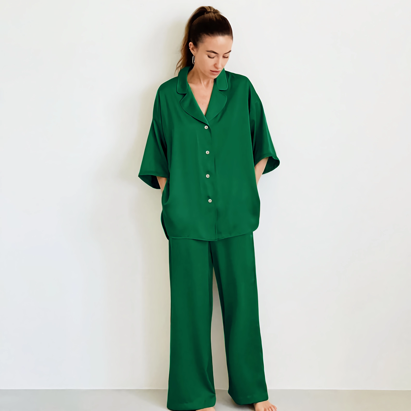 22 Momme Oversized Mulberry Silk Pajamas REAL SILK LIFE
