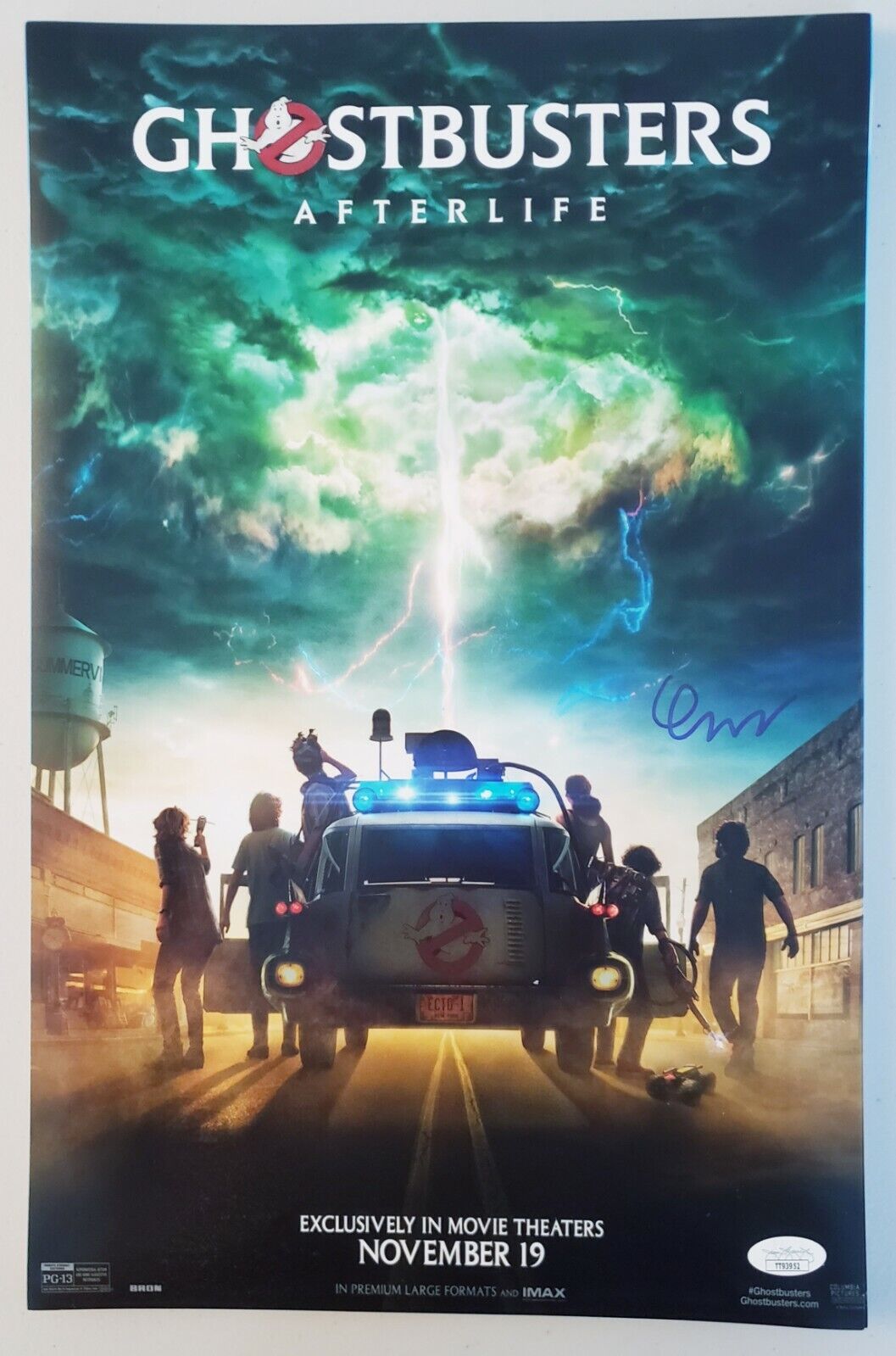 11x17 Ghostbusters Afterlife Poster signed by Finn Wolfhard. JSA