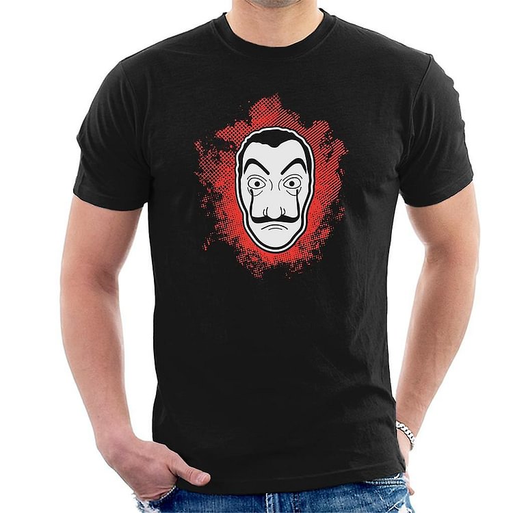Casa De Papel Money Heist Dali Mask Splatter Men's T-Shirt