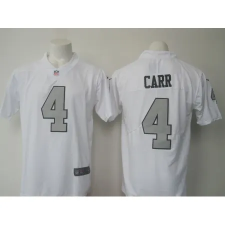 Men's  Raiders #4 Derek Carr White Limited Rush Stitched NFL Jersey