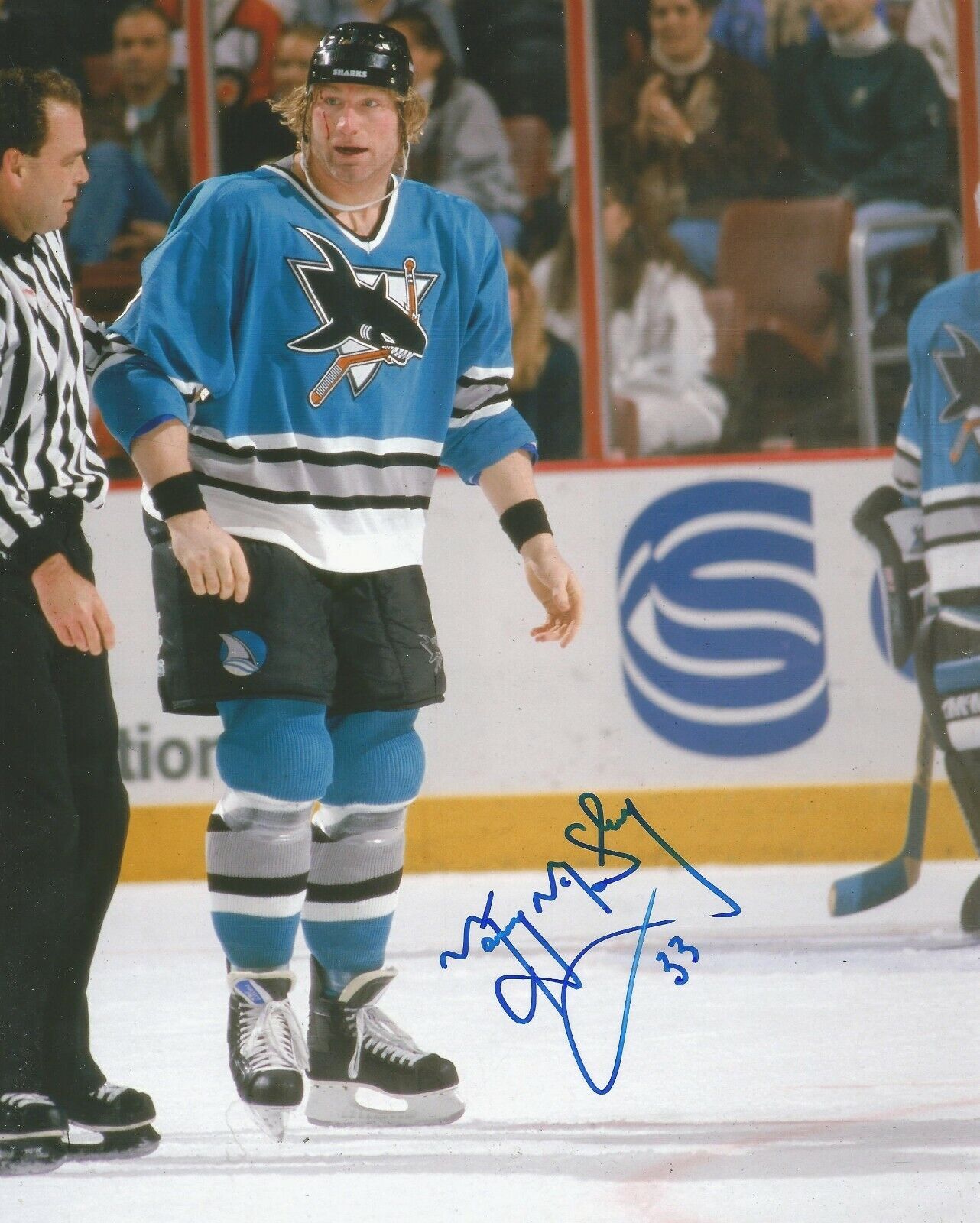 MARTY McSORLEY SIGNED SAN JOSE SHARKS 8x10 Photo Poster painting with COA - ENFORCER