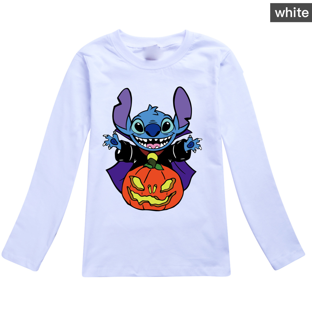 Halloween Stitch Kids Cotton Long Sleeve T-Shirt for Boys and Girls - Autumn Collection 3723 -Mayoulove