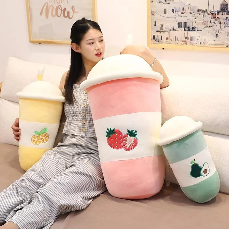 Chic Fruit Milk Bubble Tea Plush Toy Stuffed  Pillow SP15360