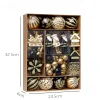 50PCS Black Golden Hanging Decors for Christmas Tree