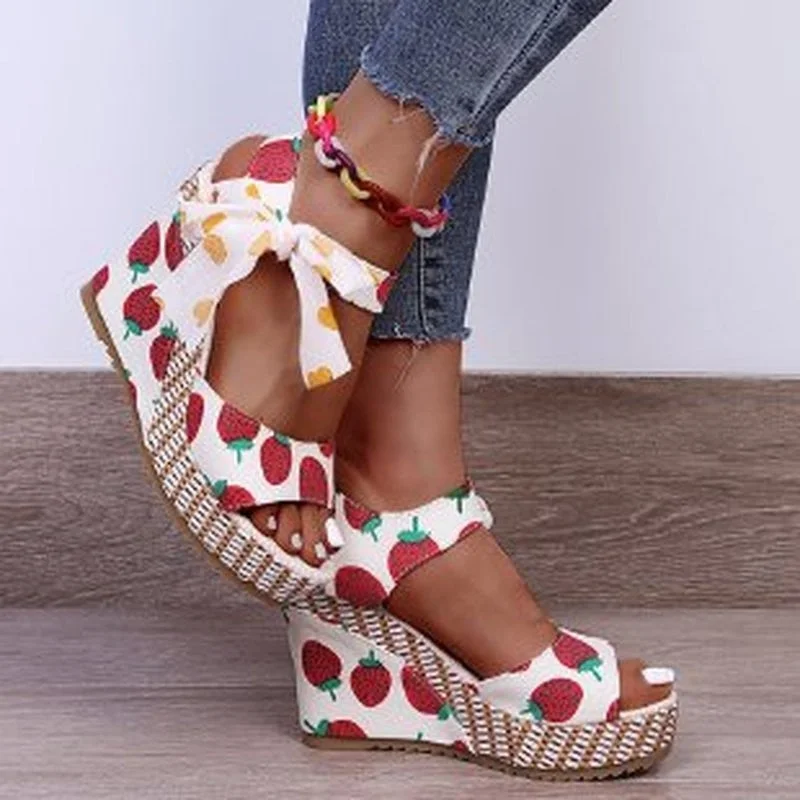 Sandals Women Summer New Fashion Women's Sandals 2021 Comfy Wedges High Heel Flower Sweet Elegant Woman Shoes Sandals