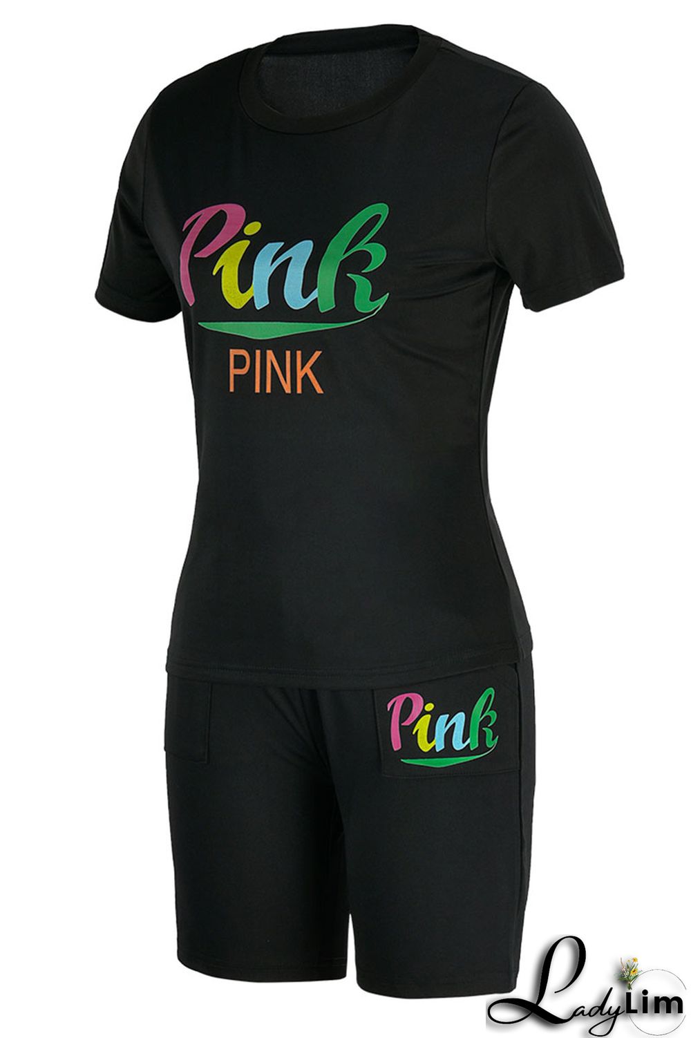 Yellow Casual Print Patchwork O Neck Short Sleeve Two Pieces