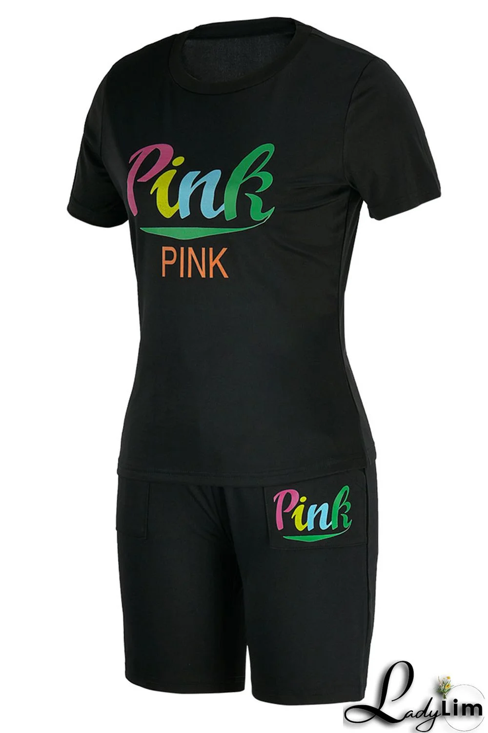 Yellow Casual Print Patchwork O Neck Short Sleeve Two Pieces