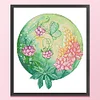 [Brand]Round Flower Lupine - 14CT Stamped Cross Stitch - 30*35cm - Flower