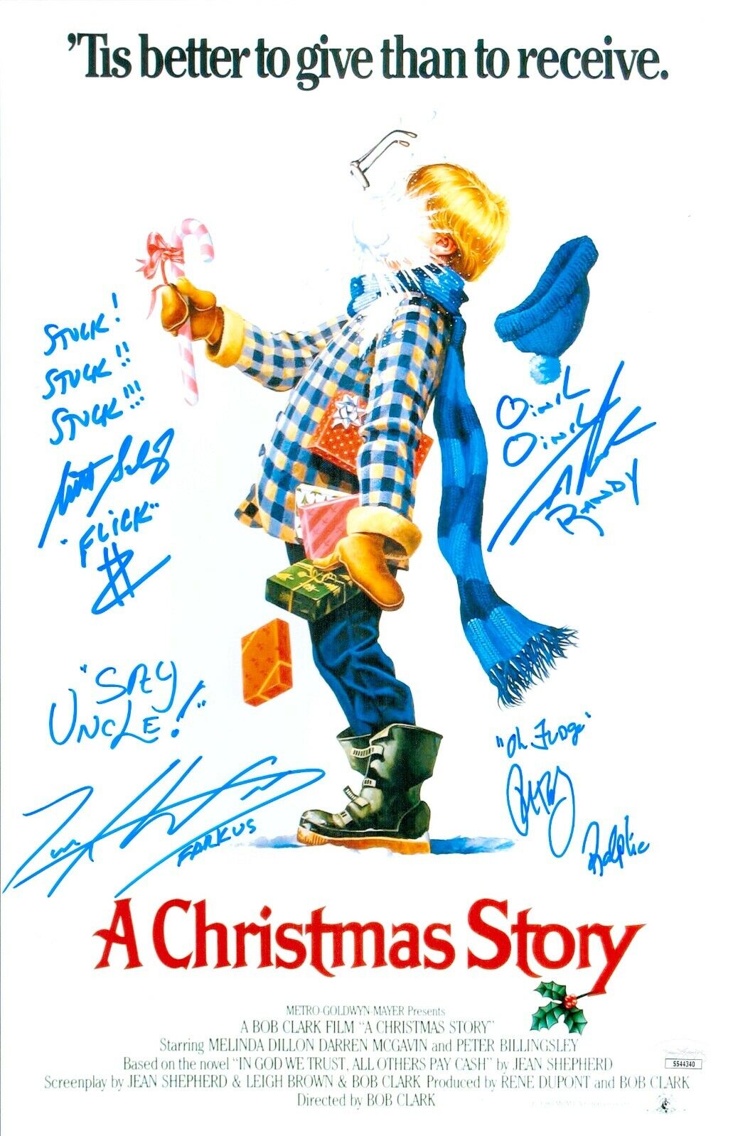 PETER BILLINGSLEY CAST x4 Signed 11x17 A CHRISTMAS STORY Photo Poster painting Autograph JSA COA