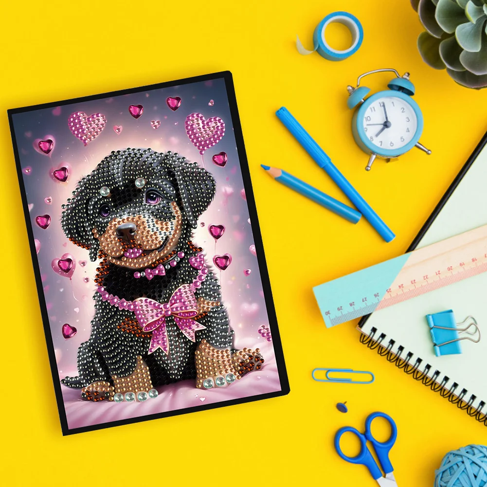 Puppy Special Shaped A5 5D DIY Diamond Art Painting Notebook Kit for Friends