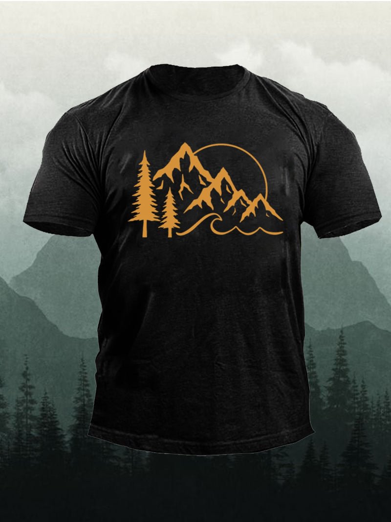Men's Golden Classic Mountain Forest Short-Sleeved Shirt in  mildstyles