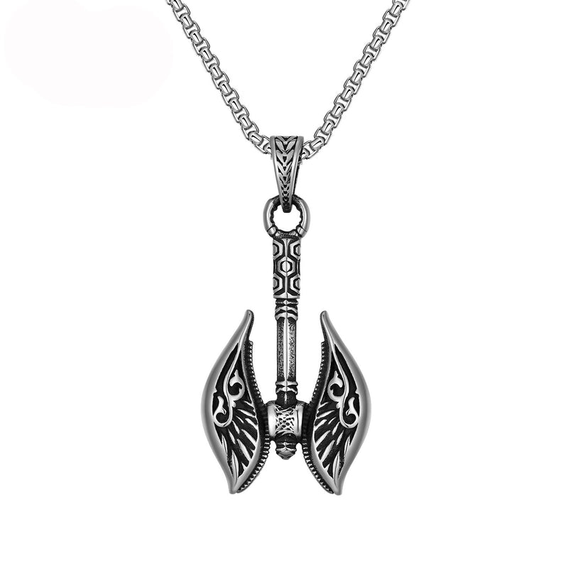Retro Punk Cross Axe Alloy Titanium Steel Iron Plating Men’s Pendant Necklace Men Pendant Necklaces
