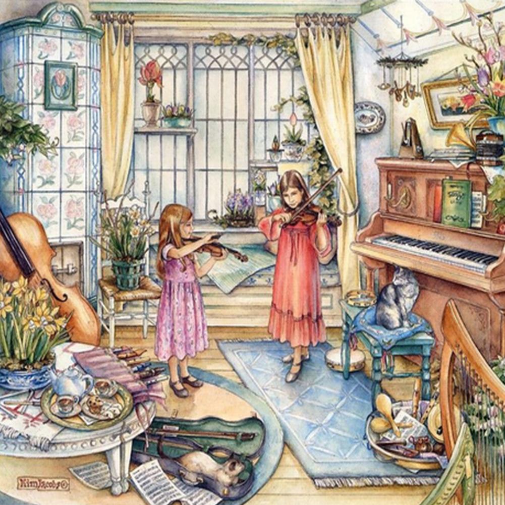 

30*30CM-Girl-Round Drill Diamond Painting, 501 Original