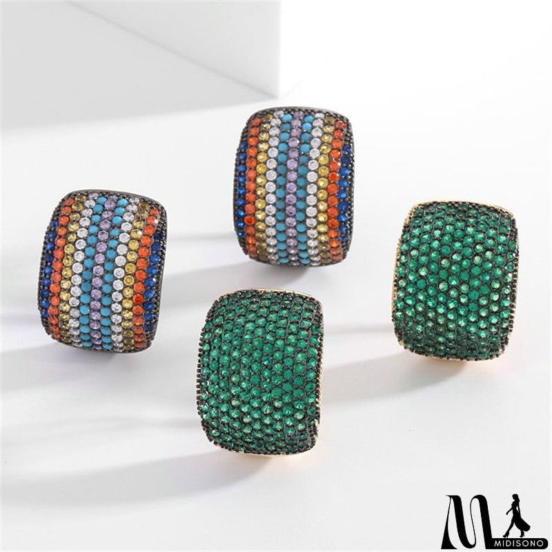 MidiSono - Women's Colorful Graceful Retro Clasp Anti Lost Earrings