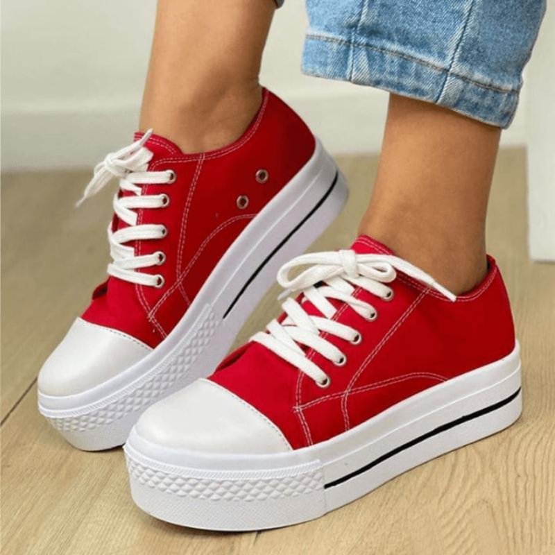 Women Summer Lace-up Round Toe Sport Shoes- Catchfuns - Offers Fashion and Quality Sneakers