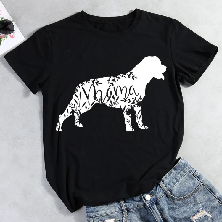 Floral dog mama  Pet Animal Lover T-shirt Tee -012318-CB