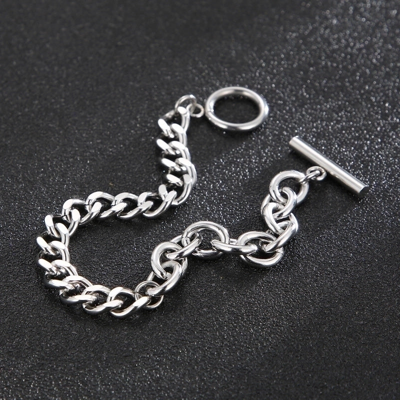 Minimalist Geometric Titanium Steel 18K Gold Plated Men’s Bracelets