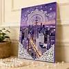 DIY Pearl Painting City for Home Decor with Frame(30x40cm)