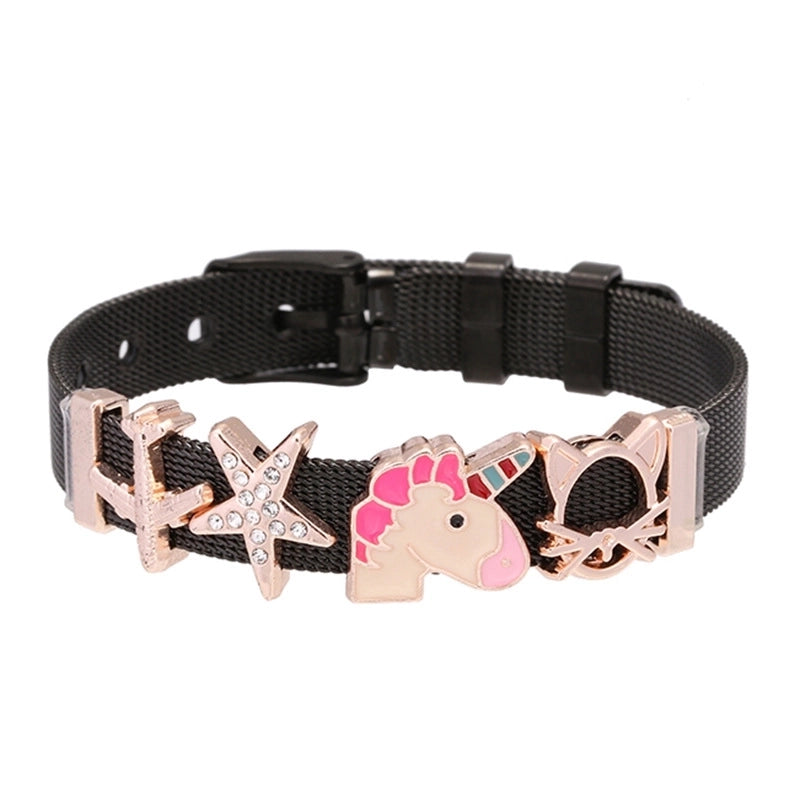 Cute Minimalist Heart Shape Titanium Steel Bracelets In Bulk