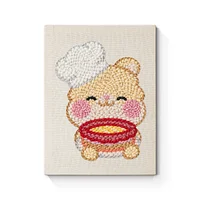 Cute Chef Bear with Bowl - Punch Needle