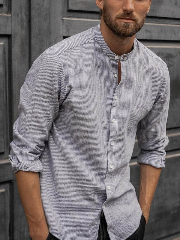 clearance Mens Casual Cotton And Linen Shirts