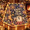 DIY Wooden Diamond Painting Pearl Tent House with Lights, Holiday Tabletop Art Craft Kit with String Lights, Christmas Home Decor Gift