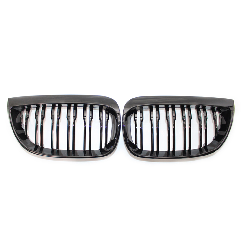 

1 Pair Double Slat Kidney Grille Gloss Black for BMW E81 E87 2004-2007, 501 Original