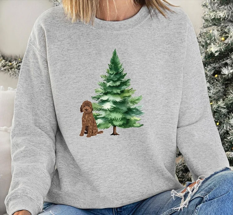 Custom Dog Christmas Tree Sweatshirt Personalized Dog UNISEX Christmas Sweatshirt Hoodie T-shirt