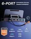 Docking Station, Baseus 6-in-1 Docking Station for Steam Deck and ROG Ally & Legion Go with HDMI 2.0 4K@60Hz, Gigabit Ethernet, Adjustable Stand Design, 100W PD and 3 Ports