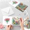 12Pcs Flower Bouquet DIY Diamond Painting Greeting Cards for Adult Holiday Gifts
