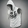 Men's Street-Style Printed Sleeveless Hooded Tank Top by Inlyline