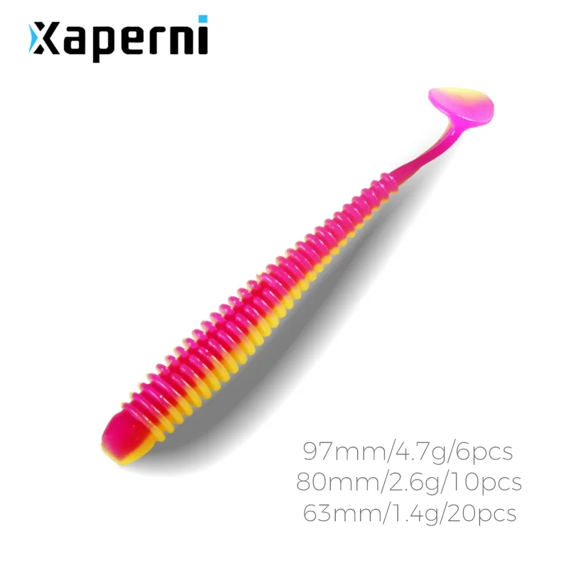 Xaperni  63mm 80mm 97mm  Fishing Lure Soft Lure Shad Silicone Baits Wobblers Swimbait Artificial leurre souple