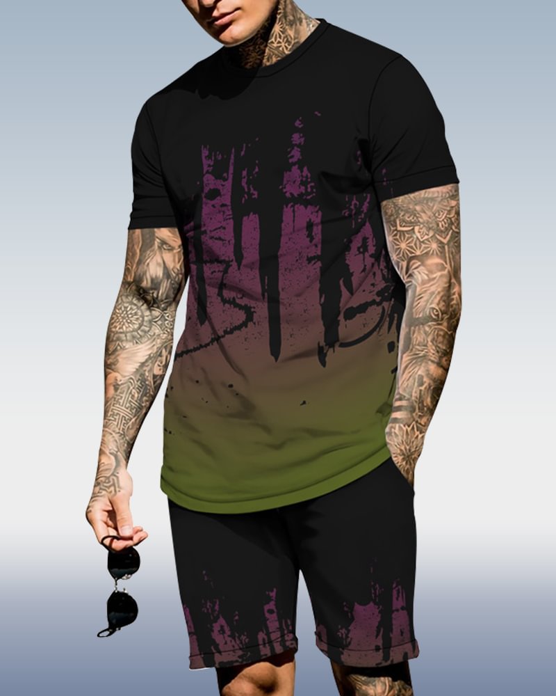 Men's spring and summer printed suit 028