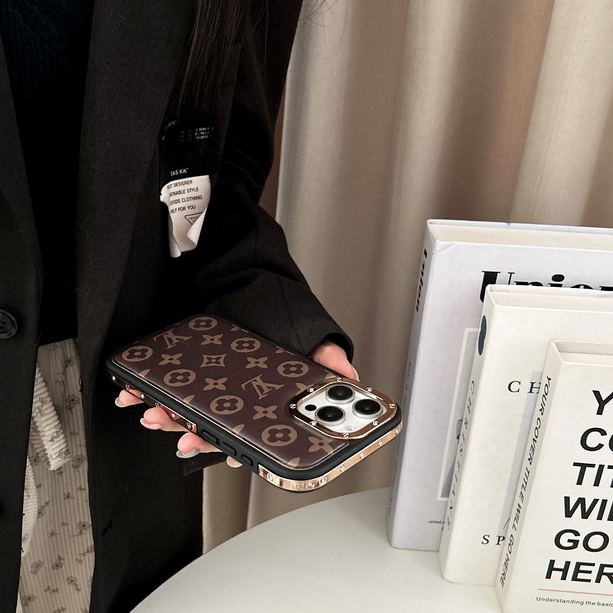 Classic Louis Vuitton Monogram Canvas and Leather Drop Protection Phone Case