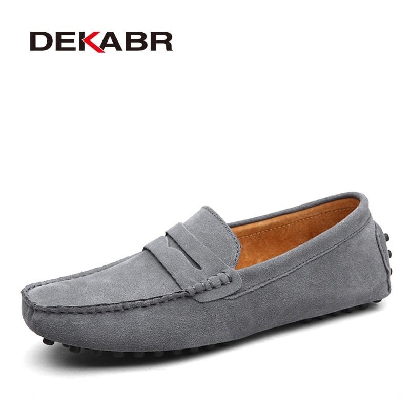 DEKABR Brand Fashion Summer Style Soft Moccasins Men Loafers High Quality Genuine Leather Shoes Men Flats Gommino Driving Shoes