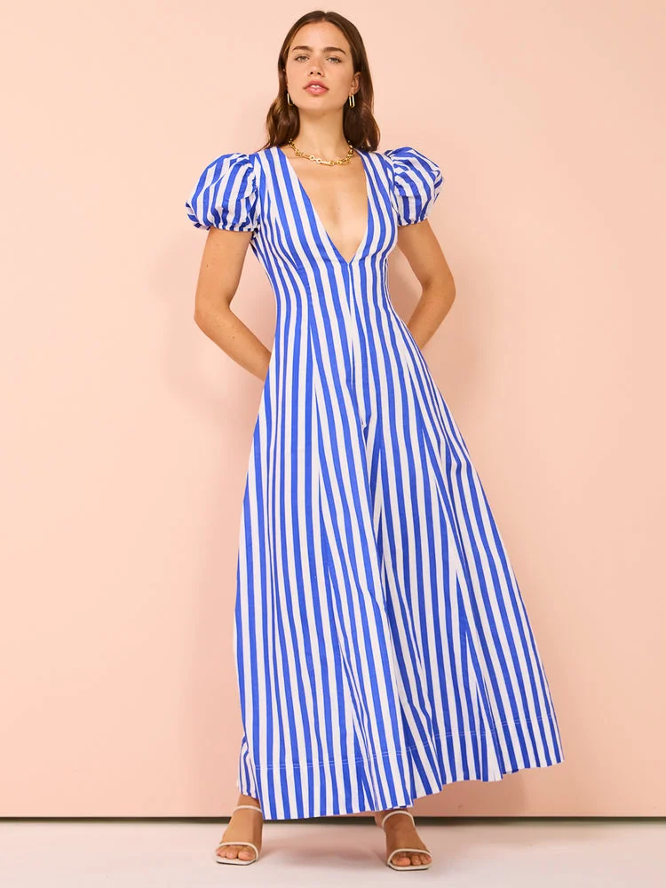 Wavy Maxi Dress In Stripe