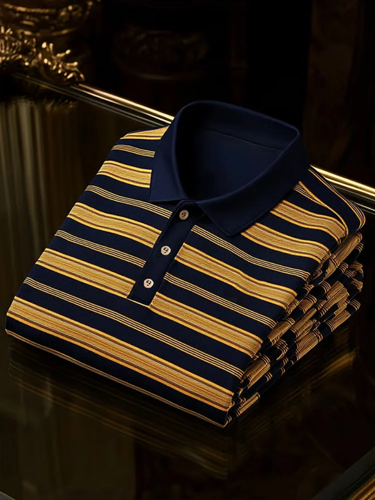 Men's Business Casual Button Short Sleeve Polo Shirt
