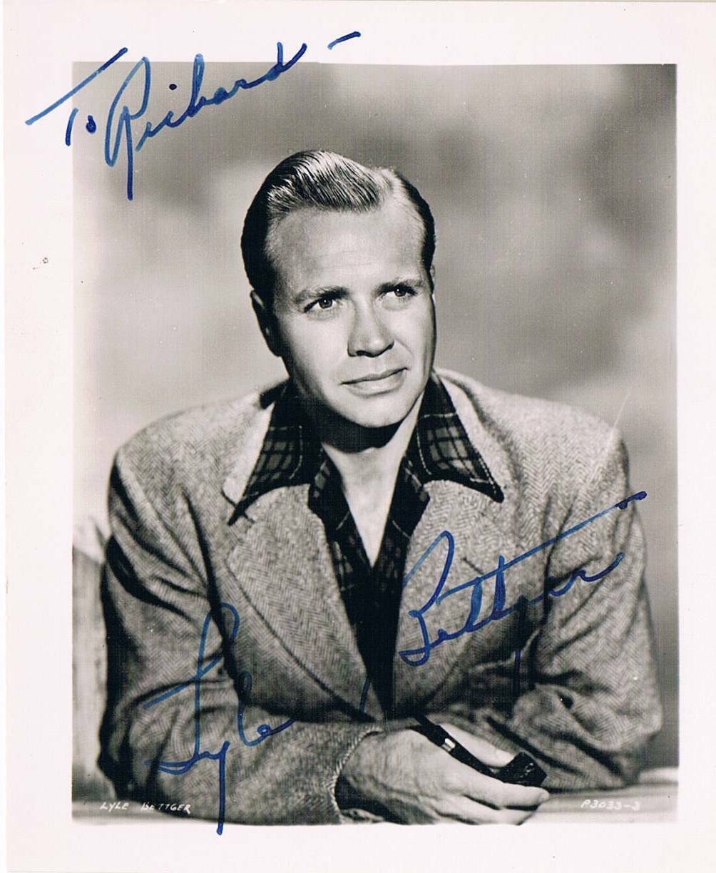 Lyle Bettger 1915-2003 autograph signed Photo Poster painting 3.5x4