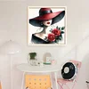 Red Hat Girl-11CT Stamped Cross Stitch 50*50cm/19.69*19.69in