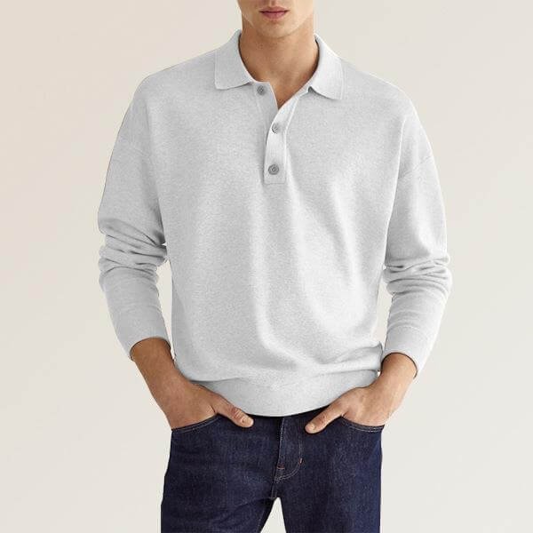 🍂Autumn Sale🍂Men's Spring And Autumn Fashion Casual Loose Lapel Long Sleeve Polo Shirt