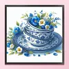 Blue And White Porcelain-Tea Set-14CT Stamped Cross Stitch 40*40cm/15.75*15.75in