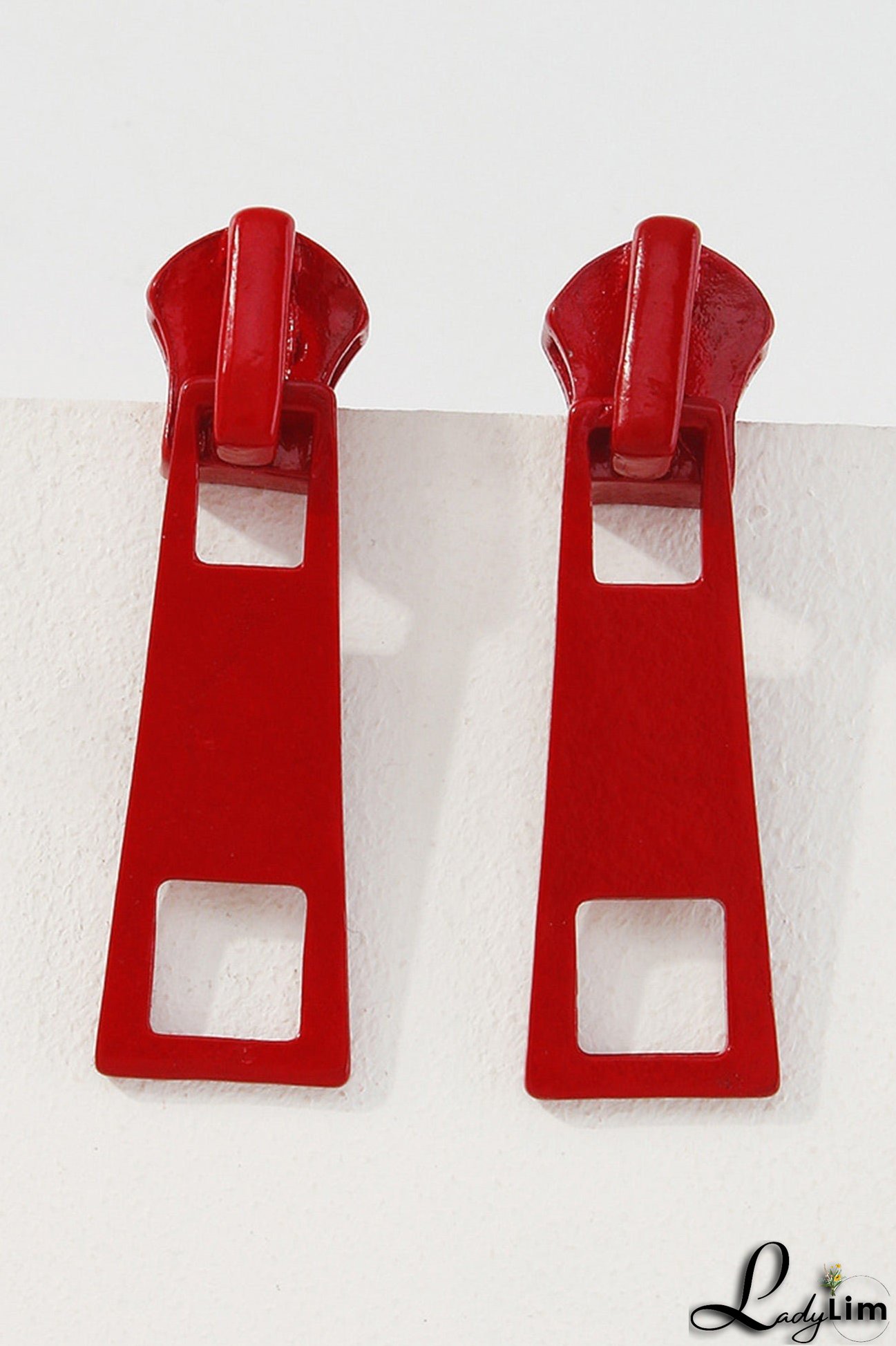 Candy Color Metal Zipper Earrings