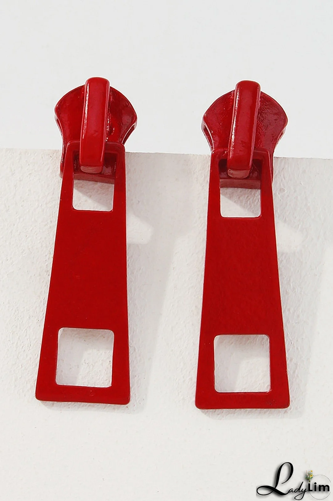 Candy Color Metal Zipper Earrings