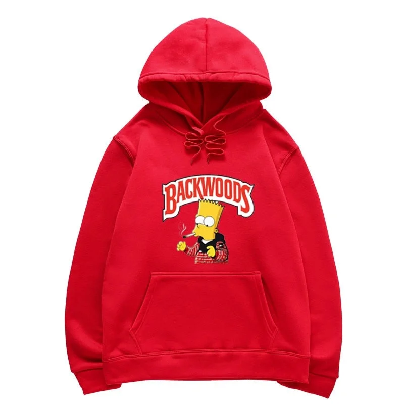 Unisex Backwoods Hoodie Bart Simpson Graffiti Cute Hooded Sweatshirt