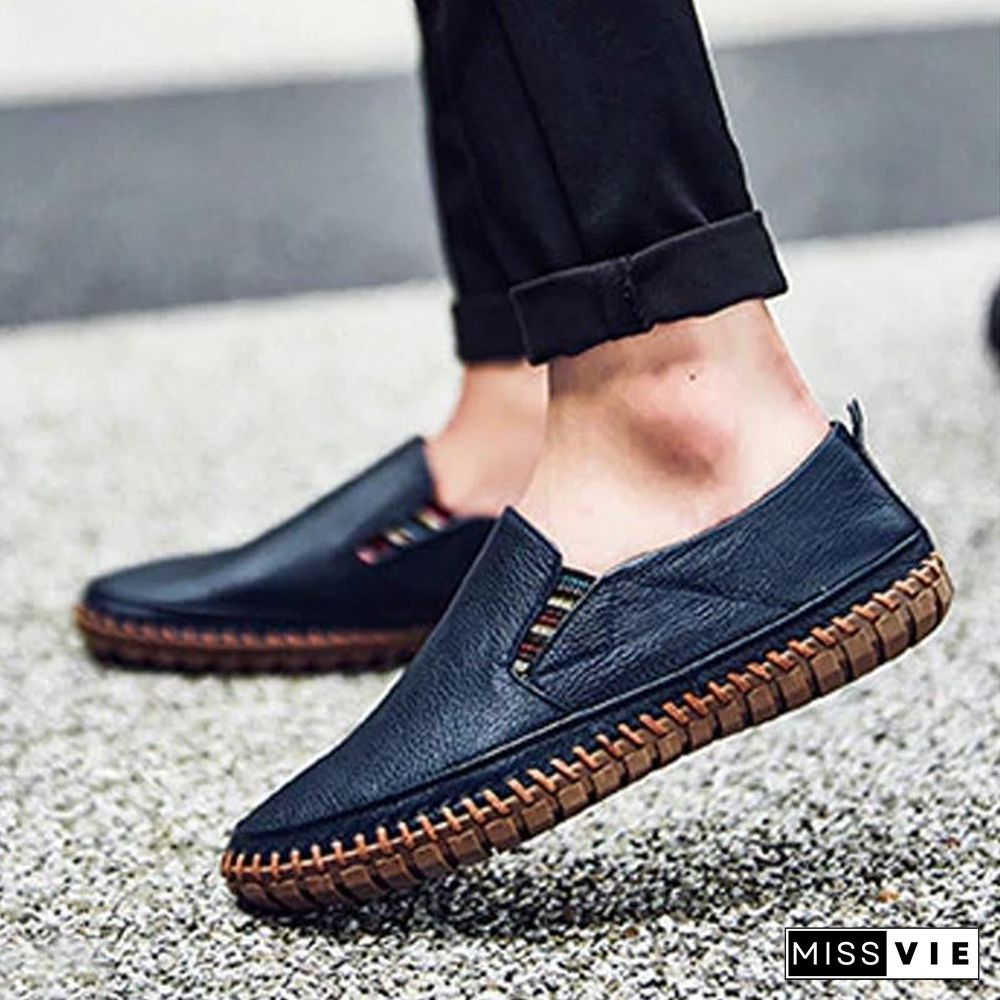 Leather Men Shoes Slip On Shoes Leather Loafers Mens Moccasins Shoes Italian Designer Shoes