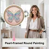 DIY Pearl Painting Art Kit,Round Dust-proof Outer Frame with Tassel Hanging Kit